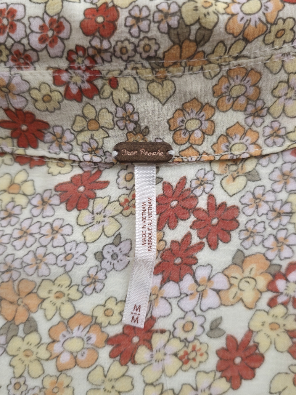 NWT Free People Floral Mini Dress Button Front Cottagecore Size M - Picture 10 of 15